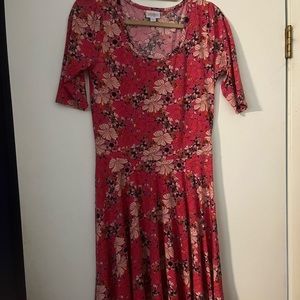 LuLaRoe Nicole dress, size m, pink floral print